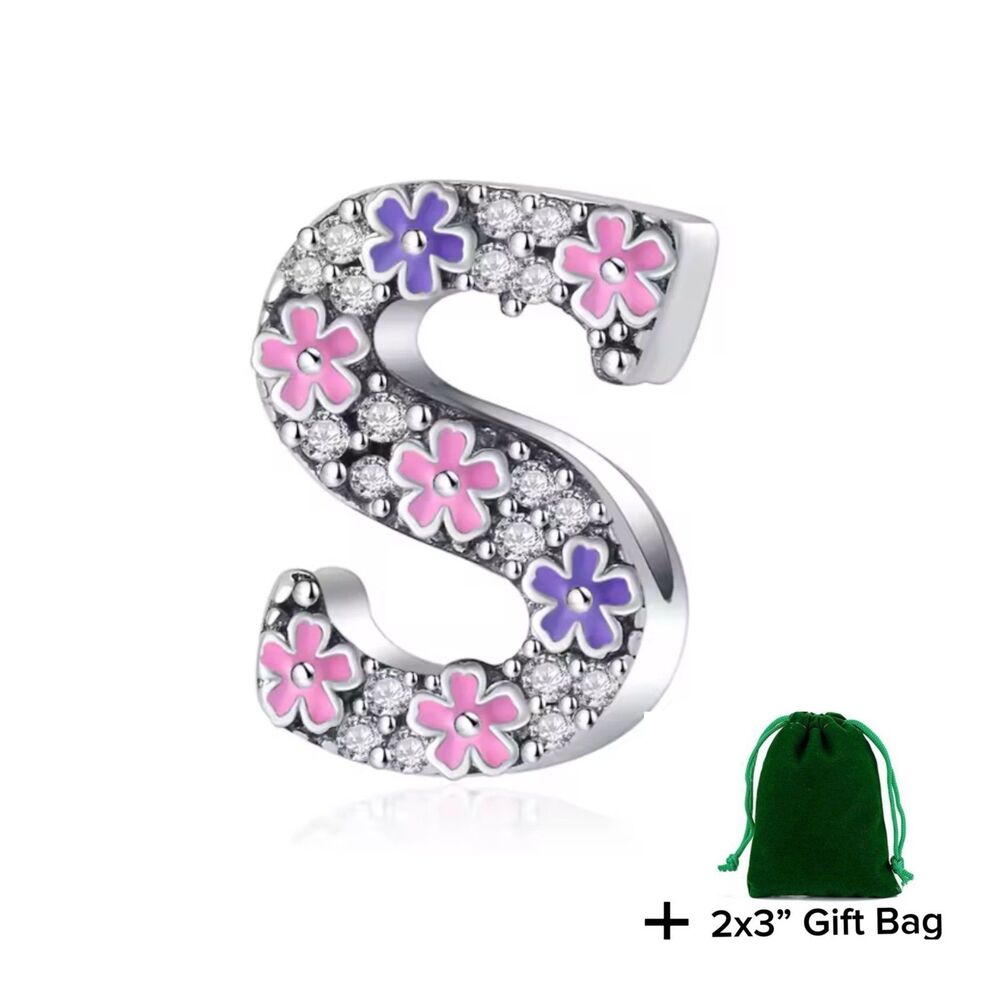 Letter S Bead Charm | 925 Silver | Brand New